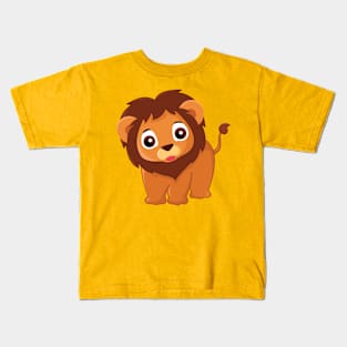 Cute Lion Adorable African Animal Kawaii Zoo Creature Kids T-Shirt